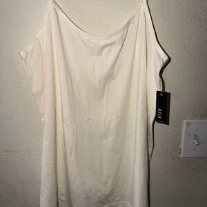 a.n.a Cream Satin Slip Tank with Thin Straps